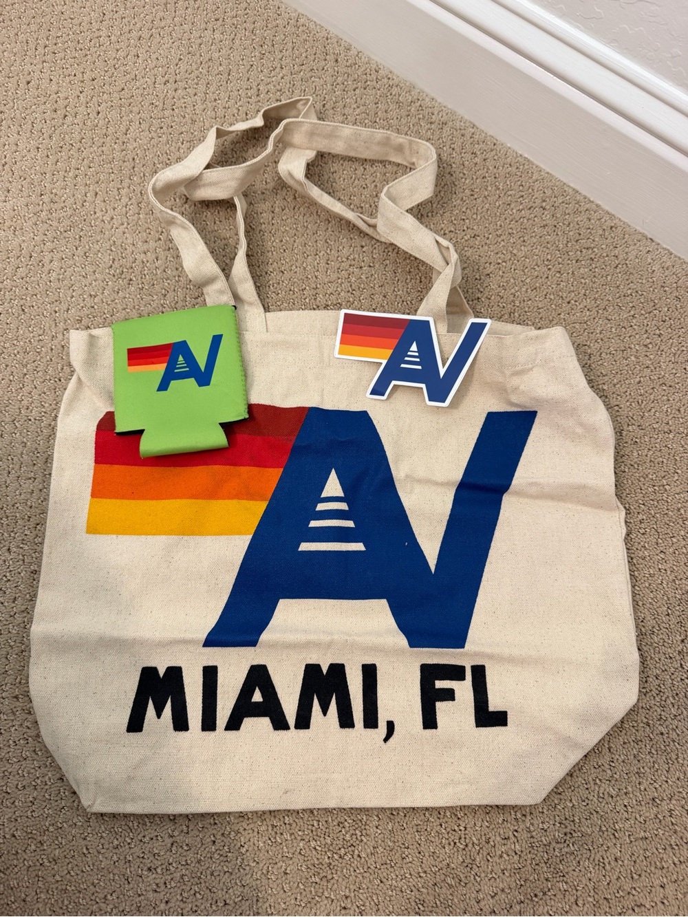 Aviator Nation Miami Canvas Tote, Coozie & Sticker
